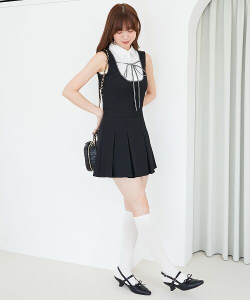 MAJESTIC LEGON / マジェスティックレゴン ミニ丈・ひざ丈ワンピース | ドッキングノースリーブミニワンピース | 詳細2