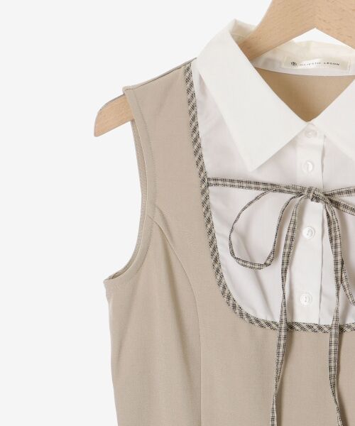MAJESTIC LEGON / マジェスティックレゴン ミニ丈・ひざ丈ワンピース | ドッキングノースリーブミニワンピース | 詳細24