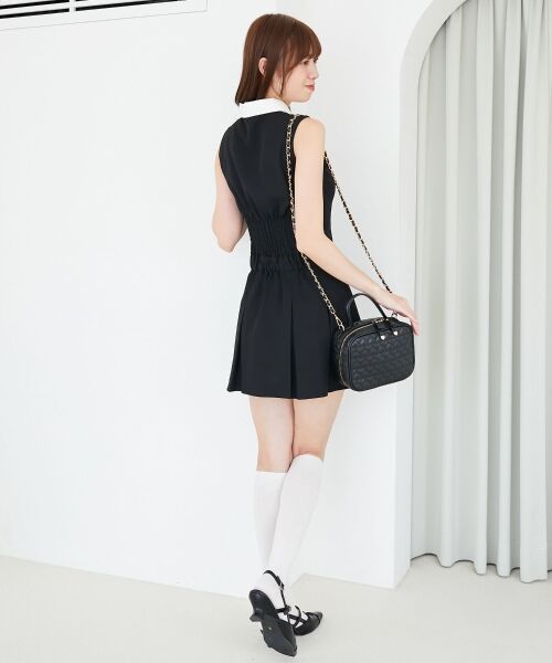MAJESTIC LEGON / マジェスティックレゴン ミニ丈・ひざ丈ワンピース | ドッキングノースリーブミニワンピース | 詳細3