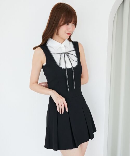 MAJESTIC LEGON / マジェスティックレゴン ミニ丈・ひざ丈ワンピース | ドッキングノースリーブミニワンピース | 詳細5