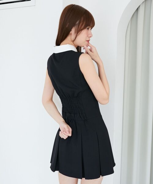 MAJESTIC LEGON / マジェスティックレゴン ミニ丈・ひざ丈ワンピース | ドッキングノースリーブミニワンピース | 詳細6