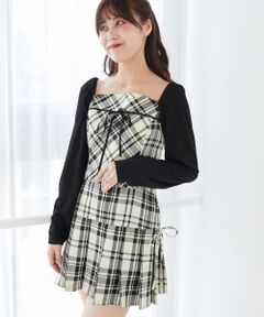 MAJESTIC LEGON / マジェスティックレゴン ミニ丈・ひざ丈ワンピース | ドッキングプリーツミニワンピ