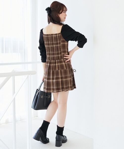 MAJESTIC LEGON / マジェスティックレゴン ミニ丈・ひざ丈ワンピース | ドッキングプリーツミニワンピ | 詳細11