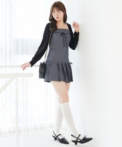 MAJESTIC LEGON / マジェスティックレゴン ミニ丈・ひざ丈ワンピース | ドッキングプリーツミニワンピ | 詳細17