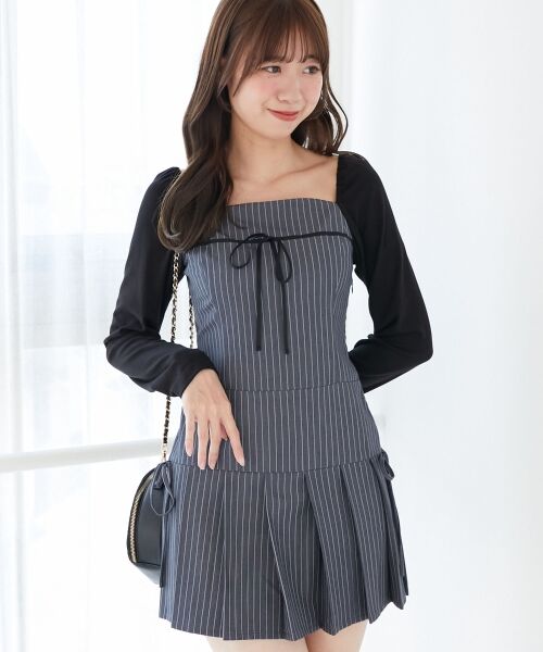 MAJESTIC LEGON / マジェスティックレゴン ミニ丈・ひざ丈ワンピース | ドッキングプリーツミニワンピ | 詳細19