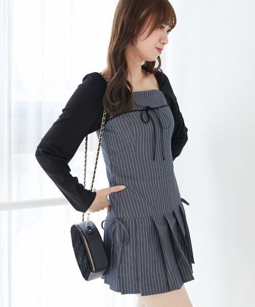 MAJESTIC LEGON / マジェスティックレゴン ミニ丈・ひざ丈ワンピース | ドッキングプリーツミニワンピ | 詳細20