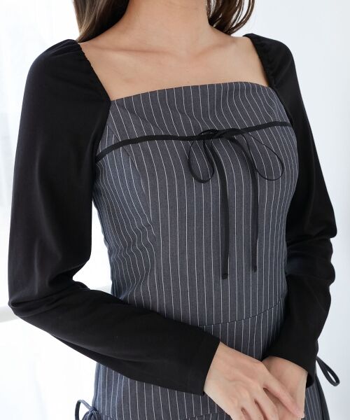 MAJESTIC LEGON / マジェスティックレゴン ミニ丈・ひざ丈ワンピース | ドッキングプリーツミニワンピ | 詳細22