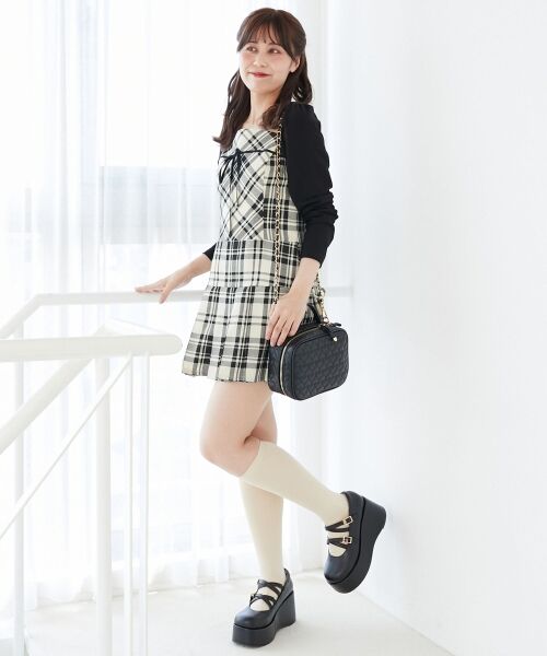 MAJESTIC LEGON / マジェスティックレゴン ミニ丈・ひざ丈ワンピース | ドッキングプリーツミニワンピ | 詳細3