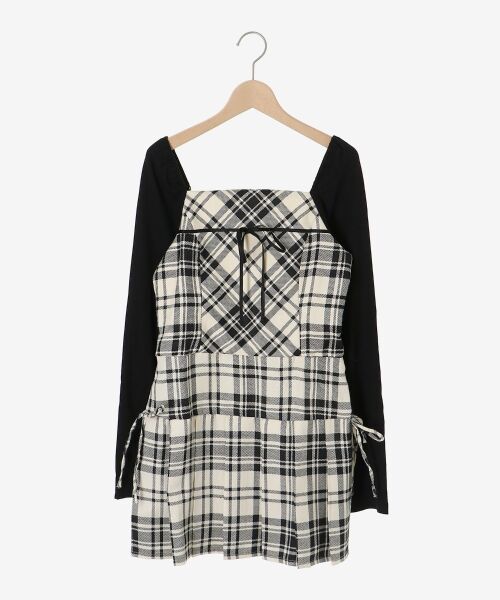 MAJESTIC LEGON / マジェスティックレゴン ミニ丈・ひざ丈ワンピース | ドッキングプリーツミニワンピ | 詳細30