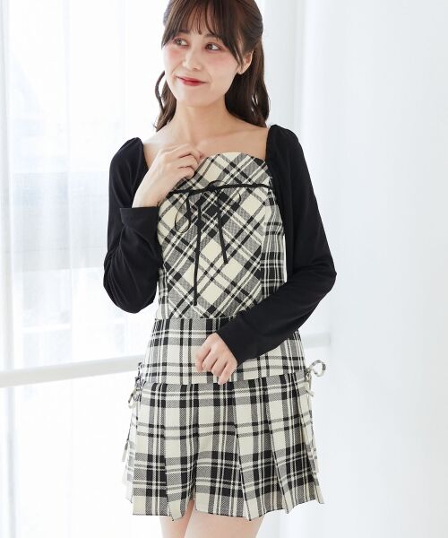 MAJESTIC LEGON / マジェスティックレゴン ミニ丈・ひざ丈ワンピース | ドッキングプリーツミニワンピ | 詳細5