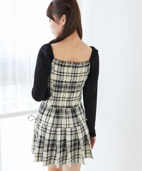 MAJESTIC LEGON / マジェスティックレゴン ミニ丈・ひざ丈ワンピース | ドッキングプリーツミニワンピ | 詳細7