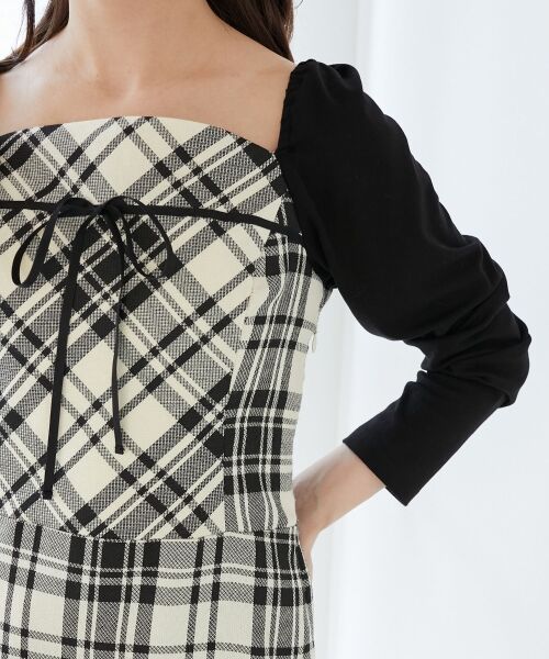 MAJESTIC LEGON / マジェスティックレゴン ミニ丈・ひざ丈ワンピース | ドッキングプリーツミニワンピ | 詳細8