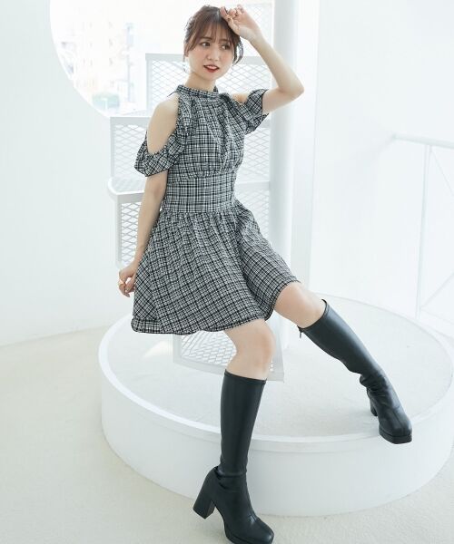 MAJESTIC LEGON / マジェスティックレゴン ミニ丈・ひざ丈ワンピース | アメスリミニワンピース | 詳細8