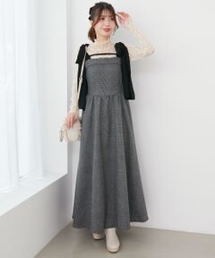 MAJESTIC LEGON / マジェスティックレゴン ロング・マキシ丈ワンピース | ◎配色肩リボンワンピース