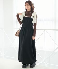 MAJESTIC LEGON / マジェスティックレゴン ロング・マキシ丈ワンピース | ◎配色肩リボンワンピース