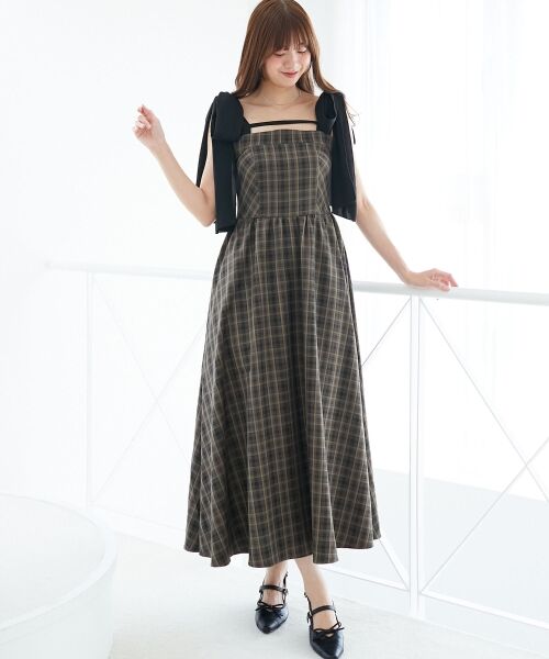 MAJESTIC LEGON / マジェスティックレゴン ロング・マキシ丈ワンピース | ◎配色肩リボンワンピース | 詳細12