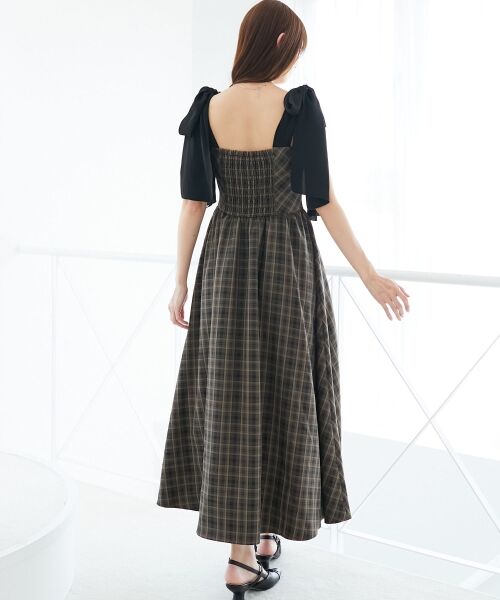 MAJESTIC LEGON / マジェスティックレゴン ロング・マキシ丈ワンピース | ◎配色肩リボンワンピース | 詳細14