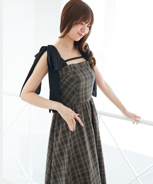 MAJESTIC LEGON / マジェスティックレゴン ロング・マキシ丈ワンピース | ◎配色肩リボンワンピース | 詳細16