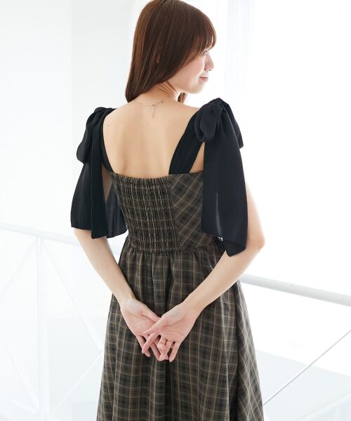 MAJESTIC LEGON / マジェスティックレゴン ロング・マキシ丈ワンピース | ◎配色肩リボンワンピース | 詳細17