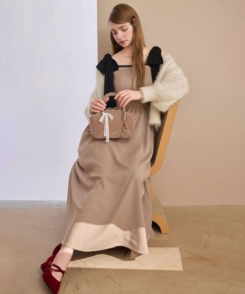 MAJESTIC LEGON / マジェスティックレゴン ロング・マキシ丈ワンピース | ◎配色肩リボンワンピース | 詳細19