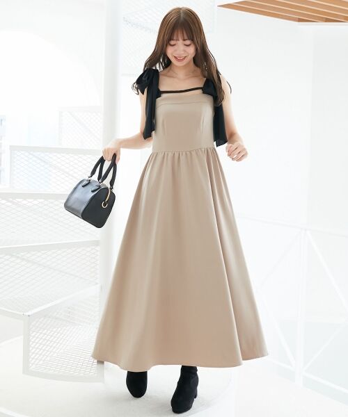 MAJESTIC LEGON / マジェスティックレゴン ロング・マキシ丈ワンピース | ◎配色肩リボンワンピース | 詳細23