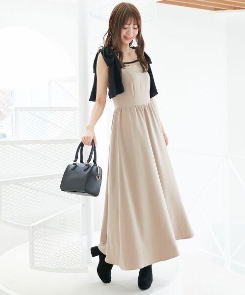 MAJESTIC LEGON / マジェスティックレゴン ロング・マキシ丈ワンピース | ◎配色肩リボンワンピース | 詳細24