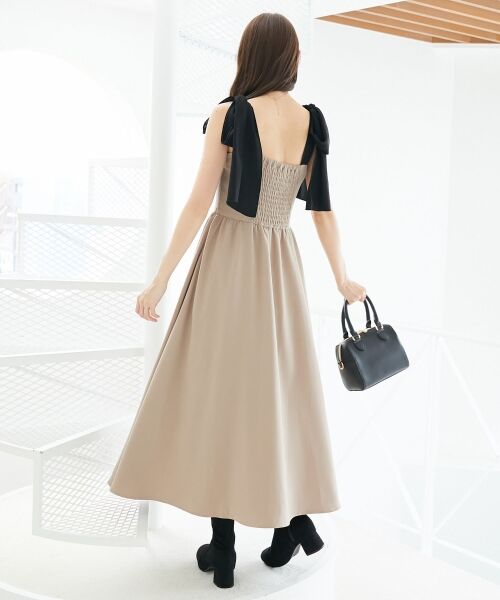 MAJESTIC LEGON / マジェスティックレゴン ロング・マキシ丈ワンピース | ◎配色肩リボンワンピース | 詳細25