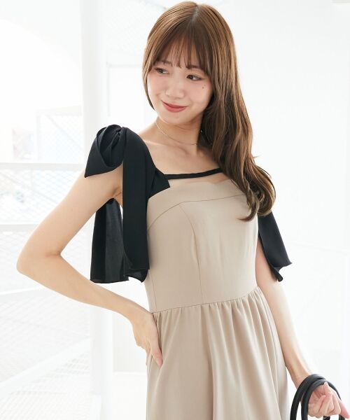 MAJESTIC LEGON / マジェスティックレゴン ロング・マキシ丈ワンピース | ◎配色肩リボンワンピース | 詳細26