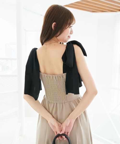 MAJESTIC LEGON / マジェスティックレゴン ロング・マキシ丈ワンピース | ◎配色肩リボンワンピース | 詳細27