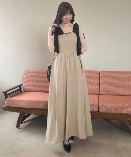 MAJESTIC LEGON / マジェスティックレゴン ロング・マキシ丈ワンピース | ◎配色肩リボンワンピース | 詳細29