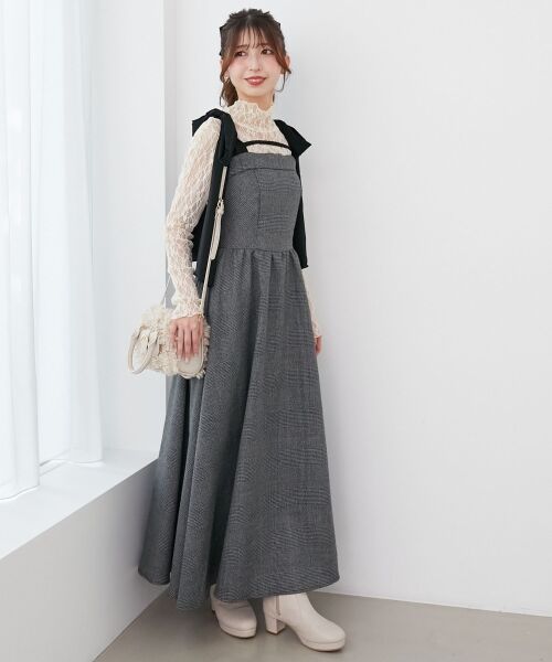 MAJESTIC LEGON / マジェスティックレゴン ロング・マキシ丈ワンピース | ◎配色肩リボンワンピース | 詳細3