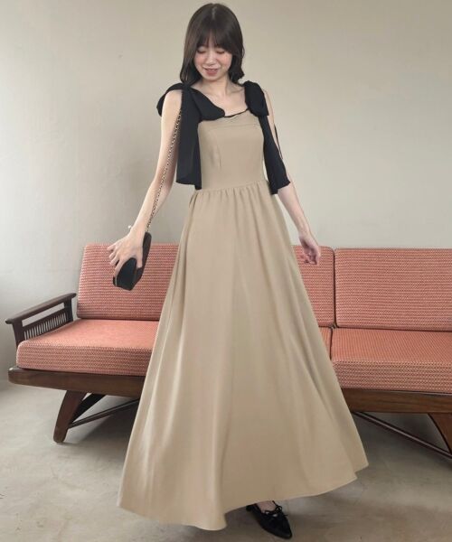 MAJESTIC LEGON / マジェスティックレゴン ロング・マキシ丈ワンピース | ◎配色肩リボンワンピース | 詳細30