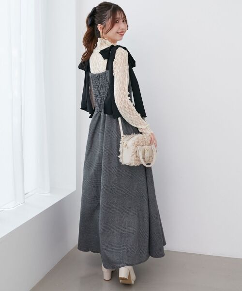 MAJESTIC LEGON / マジェスティックレゴン ロング・マキシ丈ワンピース | ◎配色肩リボンワンピース | 詳細4