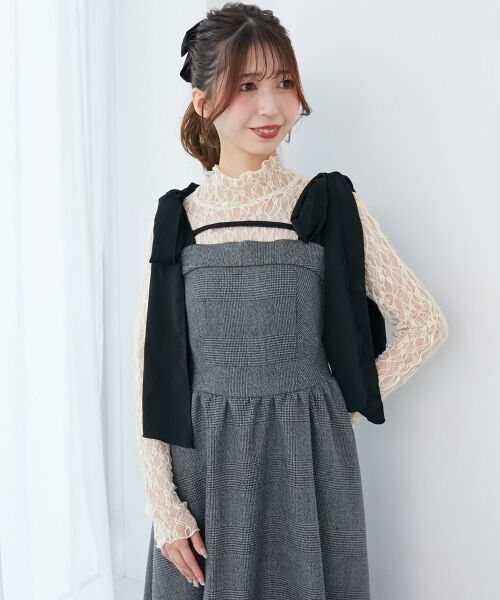 MAJESTIC LEGON / マジェスティックレゴン ロング・マキシ丈ワンピース | ◎配色肩リボンワンピース | 詳細5