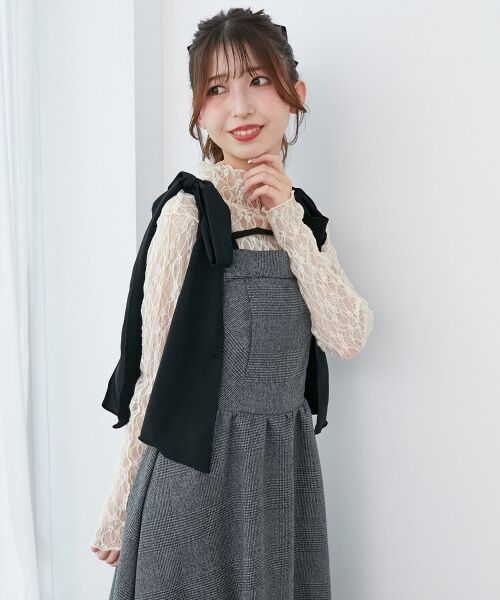 MAJESTIC LEGON / マジェスティックレゴン ロング・マキシ丈ワンピース | ◎配色肩リボンワンピース | 詳細6