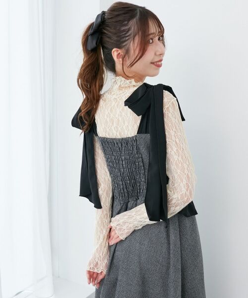 MAJESTIC LEGON / マジェスティックレゴン ロング・マキシ丈ワンピース | ◎配色肩リボンワンピース | 詳細7