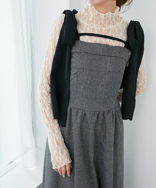 MAJESTIC LEGON / マジェスティックレゴン ロング・マキシ丈ワンピース | ◎配色肩リボンワンピース | 詳細8