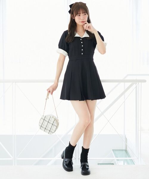 MAJESTIC LEGON / マジェスティックレゴン ミニ丈・ひざ丈ワンピース | 衿配色ミニワンピース | 詳細1
