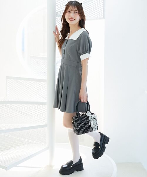 MAJESTIC LEGON / マジェスティックレゴン ミニ丈・ひざ丈ワンピース | 衿配色ミニワンピース | 詳細10