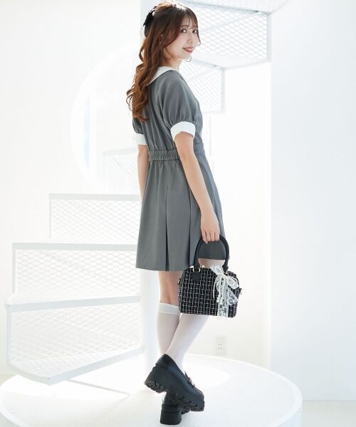 MAJESTIC LEGON / マジェスティックレゴン ミニ丈・ひざ丈ワンピース | 衿配色ミニワンピース | 詳細11