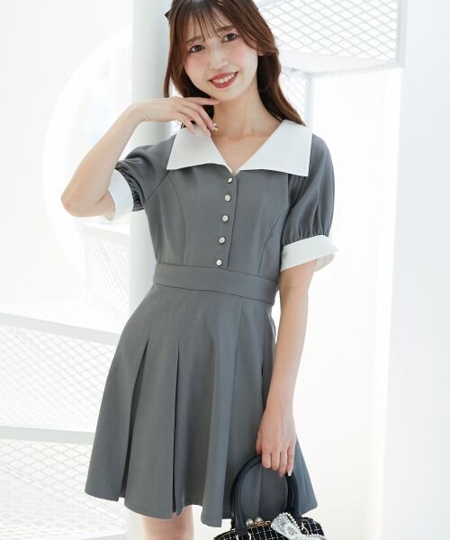 MAJESTIC LEGON / マジェスティックレゴン ミニ丈・ひざ丈ワンピース | 衿配色ミニワンピース | 詳細12