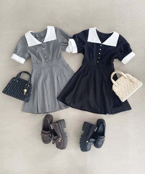 MAJESTIC LEGON / マジェスティックレゴン ミニ丈・ひざ丈ワンピース | 衿配色ミニワンピース | 詳細18