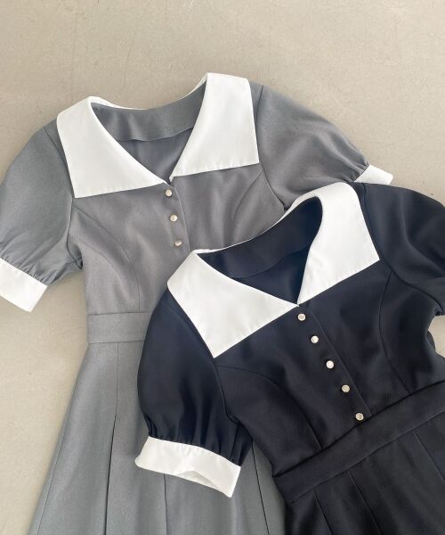 MAJESTIC LEGON / マジェスティックレゴン ミニ丈・ひざ丈ワンピース | 衿配色ミニワンピース | 詳細19