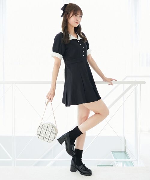 MAJESTIC LEGON / マジェスティックレゴン ミニ丈・ひざ丈ワンピース | 衿配色ミニワンピース | 詳細2
