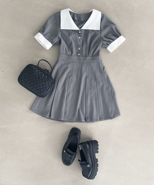 MAJESTIC LEGON / マジェスティックレゴン ミニ丈・ひざ丈ワンピース | 衿配色ミニワンピース | 詳細20