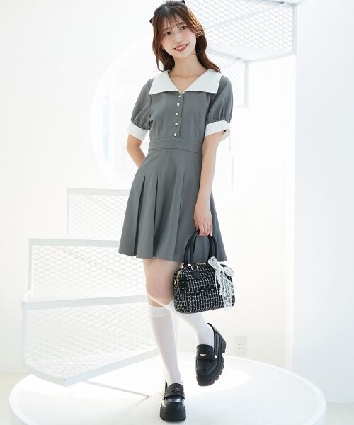 MAJESTIC LEGON / マジェスティックレゴン ミニ丈・ひざ丈ワンピース | 衿配色ミニワンピース | 詳細9