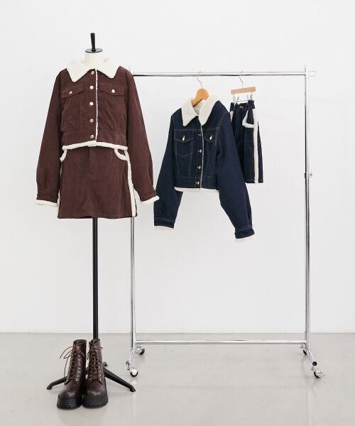 MAJESTIC LEGON / マジェスティックレゴン その他アウター | ボアトリムクロップドジャケット | 詳細1