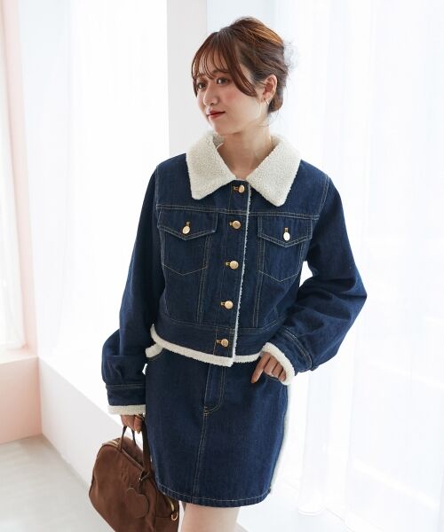 MAJESTIC LEGON / マジェスティックレゴン その他アウター | ボアトリムクロップドジャケット | 詳細12