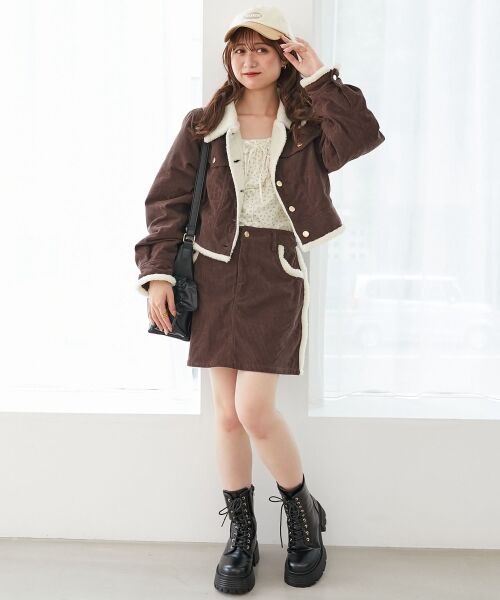 MAJESTIC LEGON / マジェスティックレゴン その他アウター | ボアトリムクロップドジャケット | 詳細2