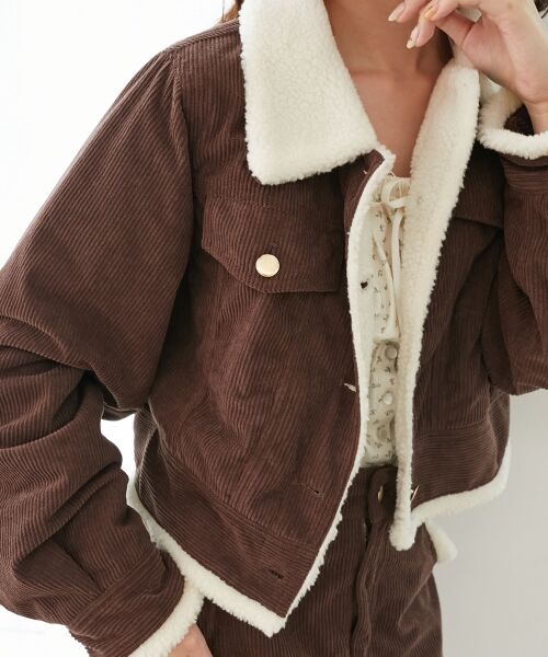 MAJESTIC LEGON / マジェスティックレゴン その他アウター | ボアトリムクロップドジャケット | 詳細8